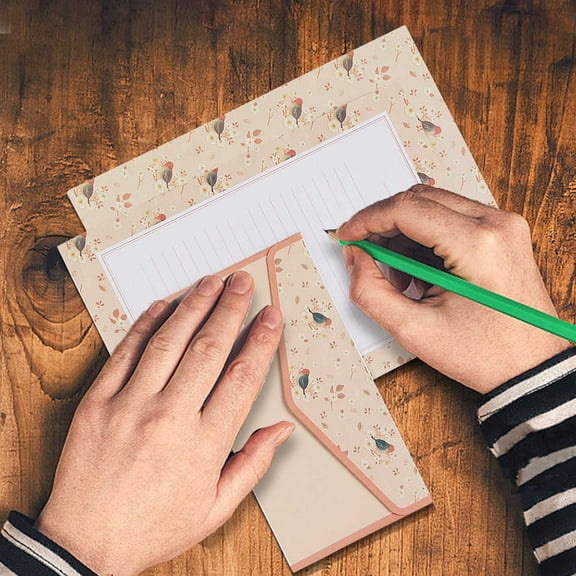 CQCYD Teen Stationery Set Letter Writing Paper Envelopes, 6 Sheets 3 Envelopes Handwritten Correspondence Gift, Elegant Texture Manuscript Paper for Thank You Notes Invitations Journaling