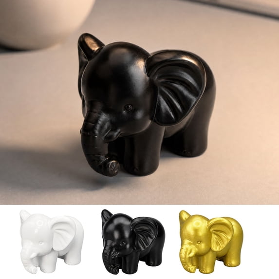 CQCYD Under $5 3Pcs Baby Elephant Resin Statue, Small Elephant Figurine Decor, Miniature Animal Sculpture for Shelf Desk Office Living Room