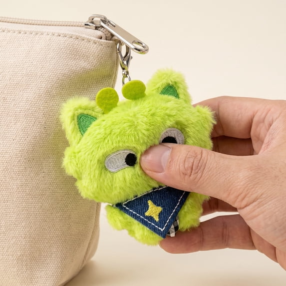 CQCYD Under $5 Alien Plush Doll, Cute Handmade Alien Invasion Earth Toy, Super Soft Plushie Keychain Decor for Bag Bedroom Living Room Gift