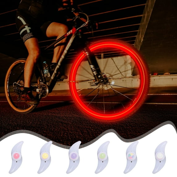 CQCYD Under $5 Colorful LED Bike Wheel Light, Waterproof Easy Install Bicycles Wheel Spoke LED Lights for Bicycle Spoke Decoration