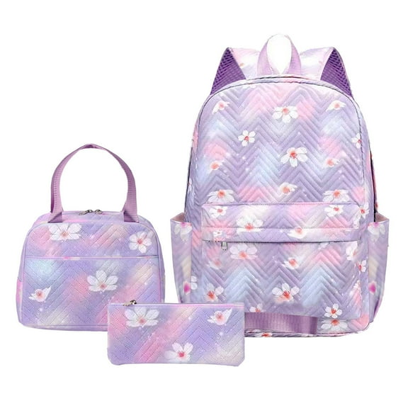 CQCYD Under $5 Set of 3 Backpack Teen Bookbags Set Backpack with Lunch Box and Pencil Case