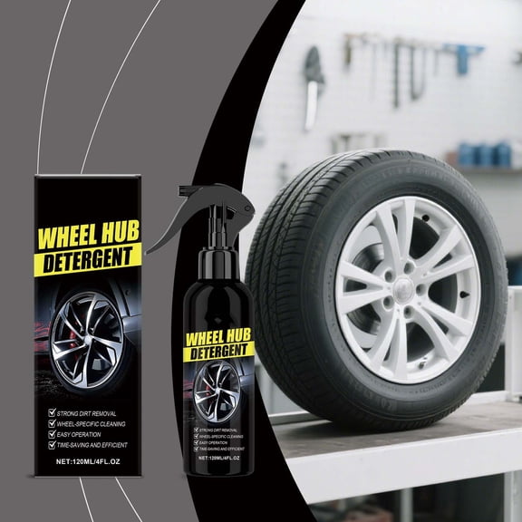 CQCYD Wheel Hub Cleaner Effectively Cleans Metal Rust Stains Gently Without Damaging, Wheel Rim Cleaner for Car Truck SUV, Alloy Wheel Cleaner Spray Removes Brake Dust Dirt Grime, 120ml Automotive