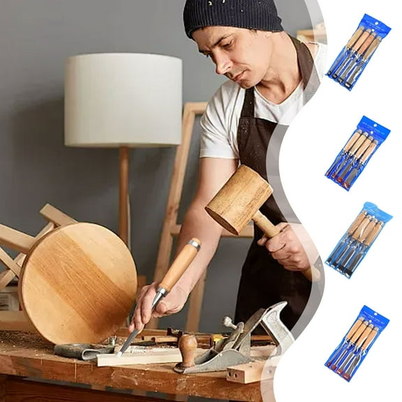 CQCYD under $5 4 Piece Wood Chisel, Professional Wood Woodworking Tools Set,Bevel Edge Chisel Set