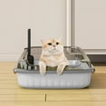 thumbnail image 1 of CQCYD under $5 Cat Litter Box Pet Litter Tray Heighten Portable Semi Closed Splashproof Cat Toilet Kitten Toilet for Small Pets Indoor Cats, 1 of 6