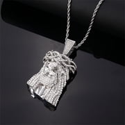 CQCYD under $5 Christian Jesus Pendants Necklace, Jesus Pendant Necklace for Men Retro Stainless Steel Medal Pendant Necklace Amulet Jewelry Gift