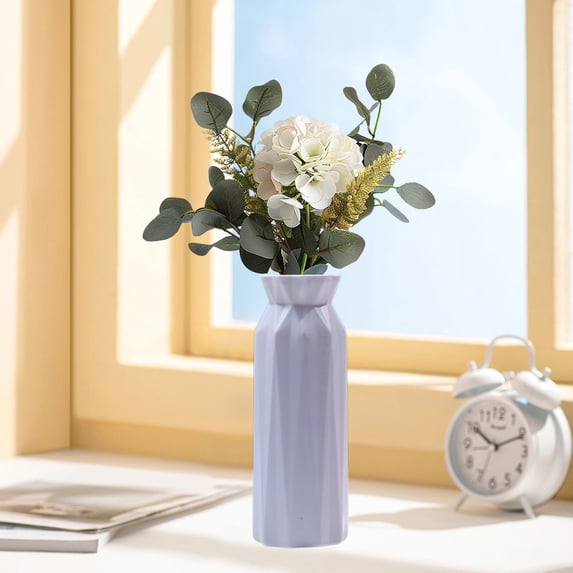CQCYD under $5 Floral Vase, Ceramic Look Plastic Vases for Flower Centerpieces Living Room Table Home Decor