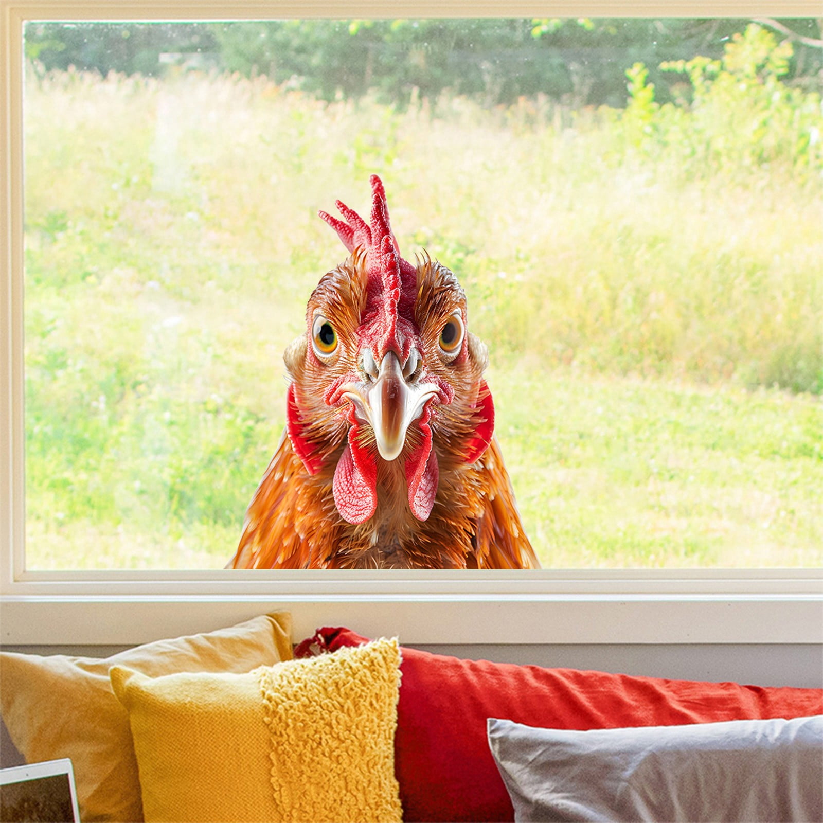 CQCYD under $5 Funny Chicken Head Stickers Glass Window Stickers Home ...