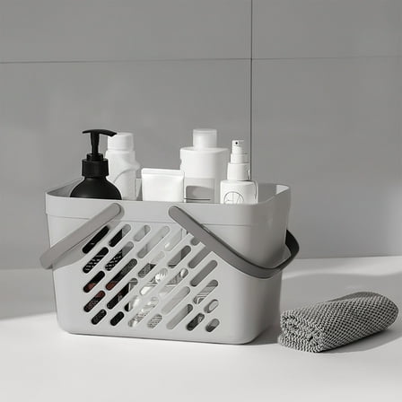 CQCYD under $5 Plastic Shower Caddy Basket with Handle, Portable Organizer Storage Basket for College Dorm, Bathroom, Kitchen