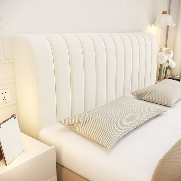 CQCYD under $5 Velvet Bed Headboard Cover 47.2x27.5in, Quilted Bed Headboard Slipcover Thicken Dustproof Headboard Padding Protector Cover