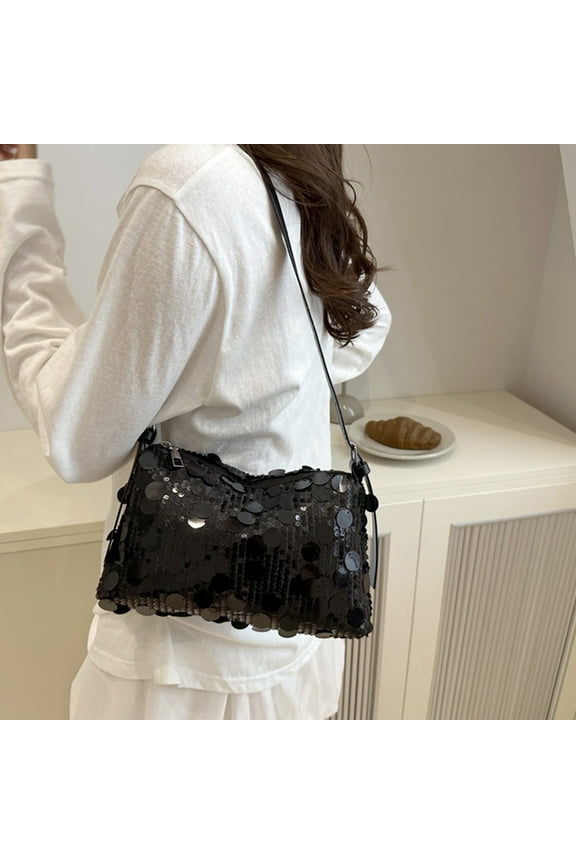under $5 Women Sequin Bag, Small Shoulder Tote Sparkly Purse Clutch Handbags Evening Bag Party Bling Glitter Sparkle Sequin Purse
