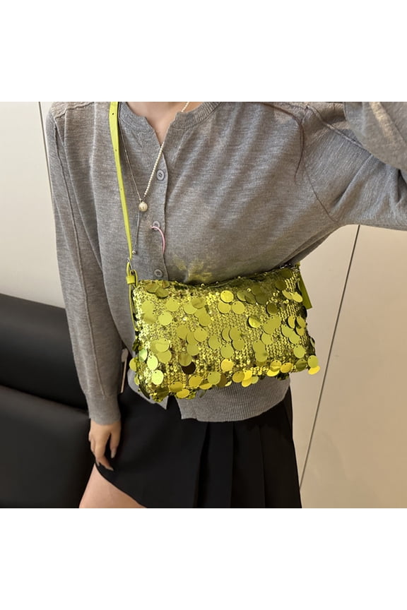 under $5 Women Sequin Bag, Small Shoulder Tote Sparkly Purse Clutch Handbags Evening Bag Party Bling Glitter Sparkle Sequin Purse