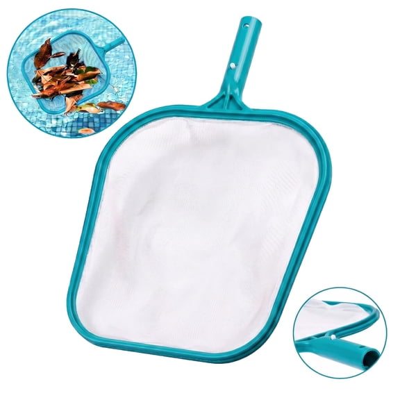 CQHVKQ 16.5" Swimming Pool Leaf Net, Swimming Pool Leaf Skimmer with Fine Mesh Net for 0.94" Diameter Handle, Durable Deep Water Net for Cleaning Swimming Pools and Fountains, Green