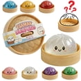 thumbnail image 1 of CQHVKQ 4" Mystery Dumpling Squishy Toy, Galaxy Glitter Dumpling Squishy Mystery Boxs, Dumpling Stress Squeeze Balls with Steamer Box, Stress Relief Squishy Dumpling Toys for Anxiety Relief, Clear, 1 of 9
