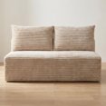 thumbnail image 1 of CQHXIAO Modern Corduroy No-Legs Loveseat Sofa, Compressed 2-Seater for Home Interiors, Camel, 1 of 10