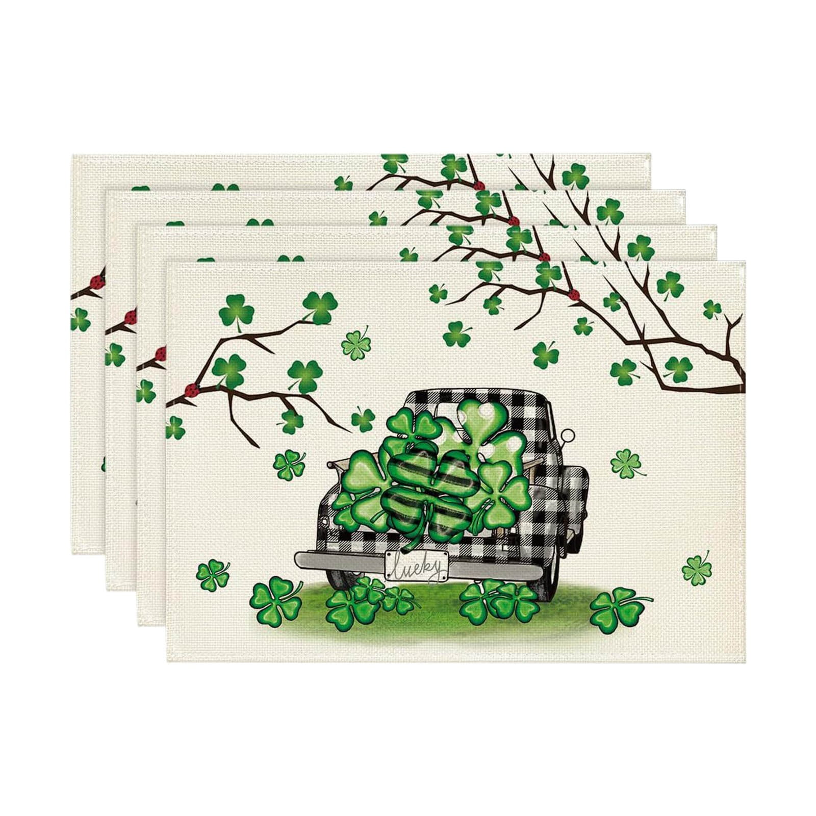 CQININI 4Pcs St. Patrick'S Day Table Decoration Napkins Kitchen