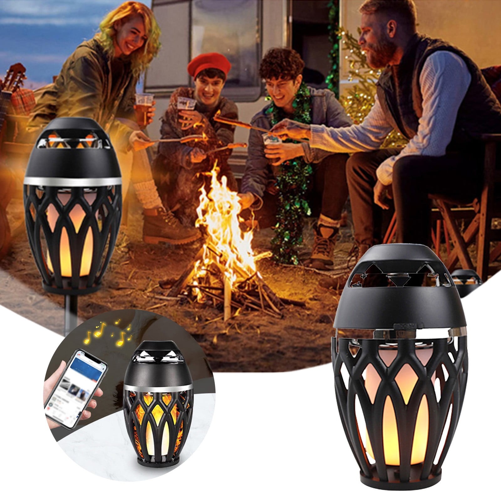 CQININI Bluetooth Speakers Flame Light Speaker Portable Outdoor ...