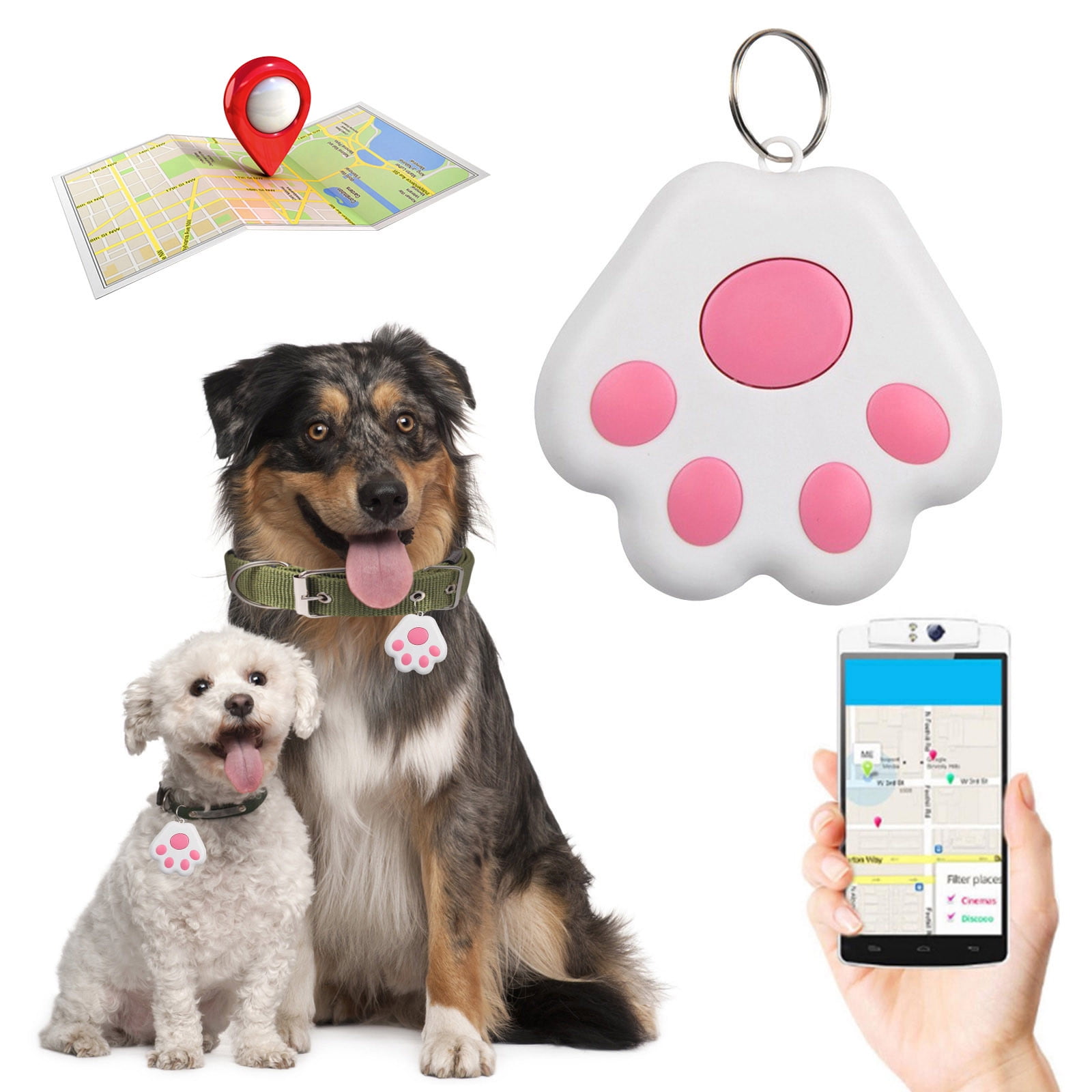 CQININI Gps Tracker Cat Dog Mini Tracking Prevention Smart AntiLoss