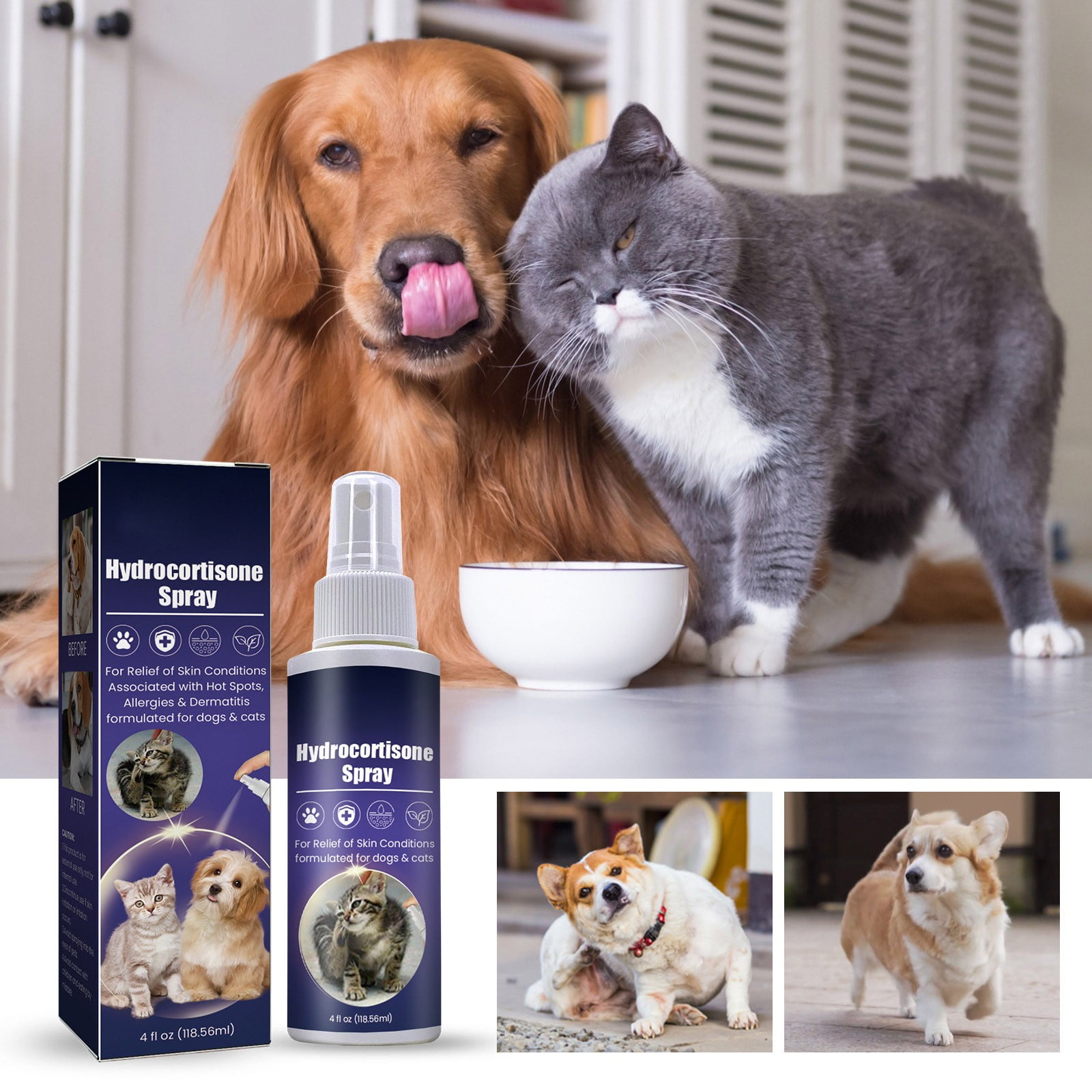CQININI Pet Supplies 118.56Ml Itch Spray For Pet Spray For Dogs Cats