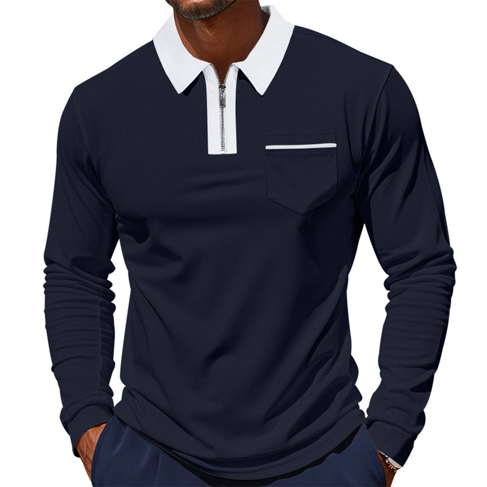 CQONEPT 1/4 Zip Pullover Tops Lapel Neck Lounge Tops Long Sleeve