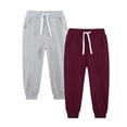 thumbnail image 1 of CQONEPT 2 Pack Sweatpants for Teen Boys Drawstring Fleece Lined Jogger Pant Comfortable Sports Activewear Pants with Pockets White 7 Years, 1 of 1