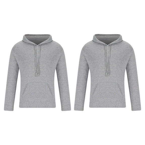 CQONEPT 2 Pack Sweatshirts for Mens Casual Trendy Hoodies Drawstring Comfy Pullover Tops with Pockets Gray 3XL