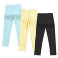 thumbnail image 1 of CQONEPT 3 Pack Girls Leggings High Waist Stretchy Tights Lightweight Solid Color Skinny Leg Comfortable Pants Yellow 8 Years, 1 of 7
