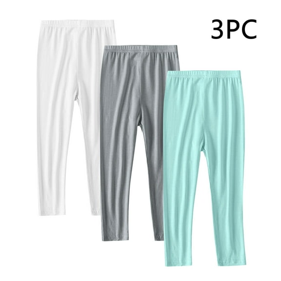 CQONEPT 3 Pack Leggings for Girls Stretchy Lightweight Jogger Pant Active Skinny Leg Pull On Casual Cozy Joggers Mint Green 6 Years