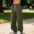 thumbnail image 1 of CQONEPT Big and Tall Straight Leg Pants for Mens Casual Work Lightweight Breathable Pant Drawstring Fall Winter Outdoor Trousers with Pockets Green 5XL, 1 of 7