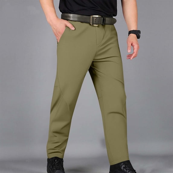 CQONEPT Big and Tall Pants for Mens Stretch Breathable Pant Casual Loose Lightweight Streetwear Pants with Pockets Army Green M