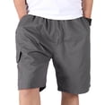 thumbnail image 1 of CQONEPT Big and Tall Shorts for Mens Loose Drawstring Cargo Short with Pockets Elastic Waist Summer Pants Dark Gray XL, 1 of 6