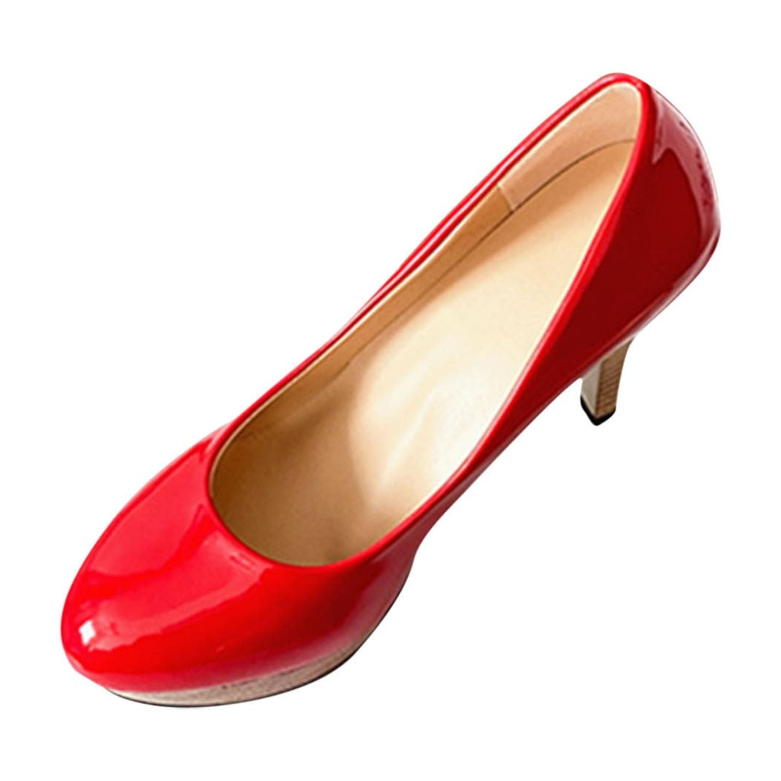 Talons Hauts GLO JEANS à Lanière En T - Couleur Tan - Pointure 7 (US 8) - Peep Toe - Cuir Vernis