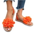 thumbnail image 1 of CQONEPT Bohemian Sandals For Women Flower Sandals Ankle Strap Open Toe Wide Width Arch Support Sandals Dressy Flat Beach Casual Shoes Orange 42, 1 of 6