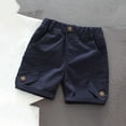 thumbnail image 1 of CQONEPT Boys Cargo Shorts Boys Casual Elastic Waist Jogger Shorts Outdoor Short Pants with Multi Pockets Navy 7 Years, 1 of 3