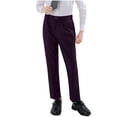 thumbnail image 1 of CQONEPT Boys Dress Pants Flat Front Straight Leg School Uniform Pants Button Casual Loungewear High Waist Pant Purple 14-15Years, 1 of 5
