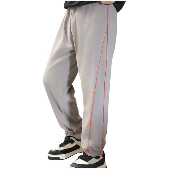 CQONEPT Boys Fleece Lined Sweatpants Athletic Running Jogger Pant Warm Comfortable Fashion Streetwear Trousers Gray 1 Years