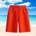 thumbnail image 1 of CQONEPT Boys Shorts Kids Casual Elastic Waist Summer Basketball Shorts with Pockets Color Casual Running Pants Red 110, 1 of 3
