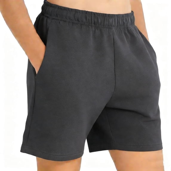 CQONEPT Boys Sweat Shorts Lightweight Fleece Elastic Gym Jogger Pant Casual Athletic Running Shorts Pant with Pockets Gray 11-12Years