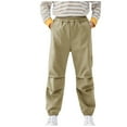 thumbnail image 1 of CQONEPT Boys Sweatpants Quick Dry Loose Fit Casual Elastic Waist Joggers Workouts Activewear Cargo Pants Pants with Pockets Khaki 9 Years, 1 of 2