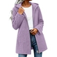 thumbnail image 1 of CQONEPT Cable Knit Hooded Coat for Women Zip Up Long Sleeve Sweater Sweater Cozy Fall Winter Warm Jacket with Pocket Teacher Daily Outfit, 1 of 6
