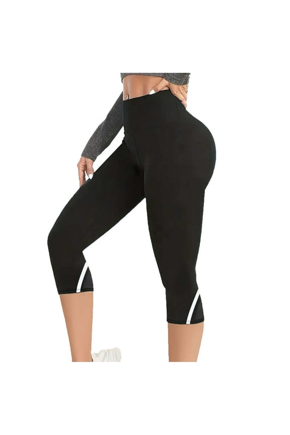 Capris Yoga Pants Butt Lift Tummy Control Stretch Capris Leggings Tighting Fiting Leisure Workouts Pants White S