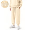 thumbnail image 1 of CQONEPT Cargo Pants for Girls Wide Leg Athletic Jogging Pant Stretchy Baggy Active Joggers with Multi Pockets Beige 5 Years, 1 of 7