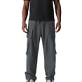 thumbnail image 1 of CQONEPT Cargo Pants for Mens Lounge Loose Fit Stretch Pant Drawstring Straight Leg Outdoor Trousers with Multi Pockets Gray XL, 1 of 6
