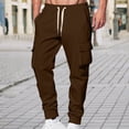 thumbnail image 1 of CQONEPT Cargo Sweatpants for Mens Workouts Jogger Tactical Pant Lounge Drawstring Hiking Pants with Multi Pockets Coffee 3XL, 1 of 5