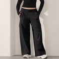 thumbnail image 1 of CQONEPT Cargo Sweatpants for Women Elastic Waisted Wide Leg Fleece Pant Athletic Running Fall Fit Trousers with 4 Pockets Black XXL, 1 of 6