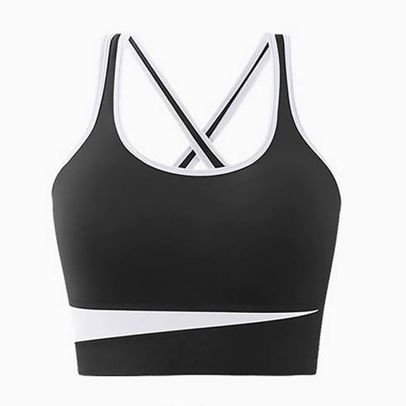 CQONEPT Clearance Sports Bras for Women High Impact Workout Bra Full Support Yoga Underwear,Black