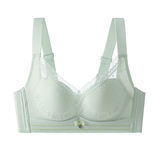 CQONEPT Wireless Bras for Women Lace Push Up Bra No Underwire Comfy Breathable Wirefree Underwear,Red