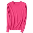 thumbnail image 1 of CQONEPT Clearance Womens Knit Sweater Long Sleeve Solid Crewneck Base Layer Pullover Sweater Lightweight Comfy Fall Winter Knitted Tops 2024 Loose Fit Fashion Outfits Blue S-3XL, 1 of 6