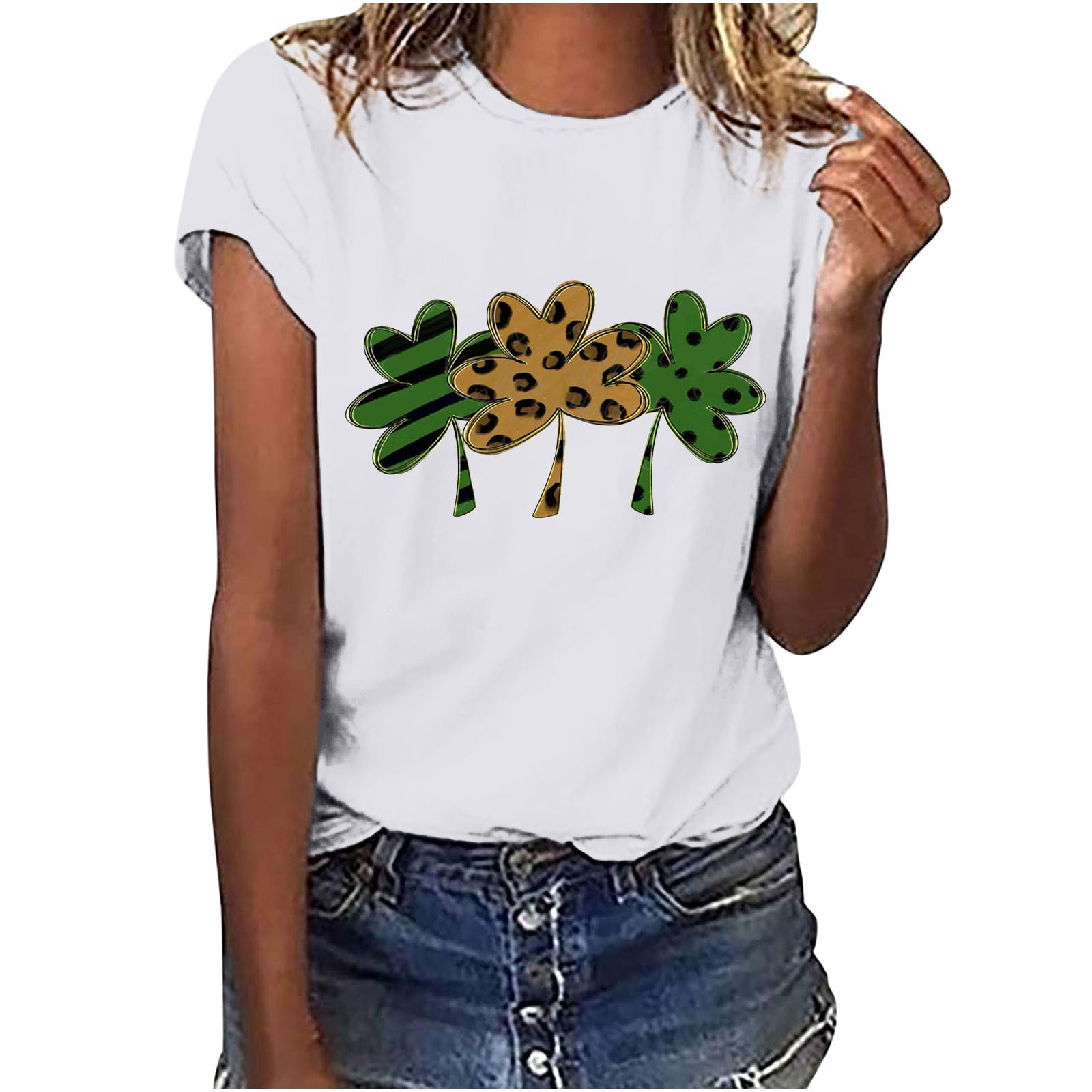 CQONEPT Clearance Womens St Patrick's Day Shirts 2025 Irish Shamrock