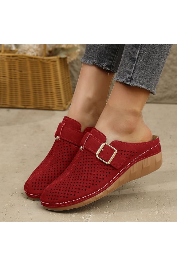 Clogs for Women Mules Slip On Comfortable Closed Toe Slippers Clog Womens Dressy Backless Sandals Red 38