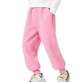 thumbnail image 1 of CQONEPT Cotton Pants for Kids Boy and Girls Athletic Running Sweatpants with Pockets Elastic Waist Cozy Solid Color Pant Pink 10-11Years, 1 of 4
